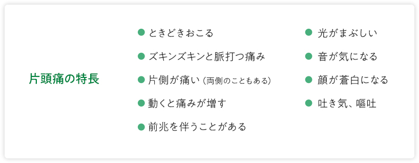 頭痛はいろいろ 片頭痛を知ろう 片頭痛 Info 頭痛はいろいろ 片頭痛を知ろう 片頭痛 Info