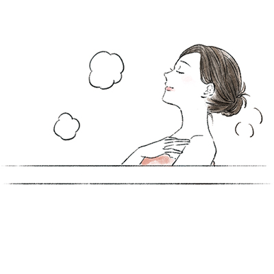 入浴している女性のイラスト